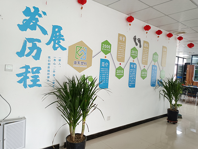盛軍編織袋改造公司背景墻 展現公司實力